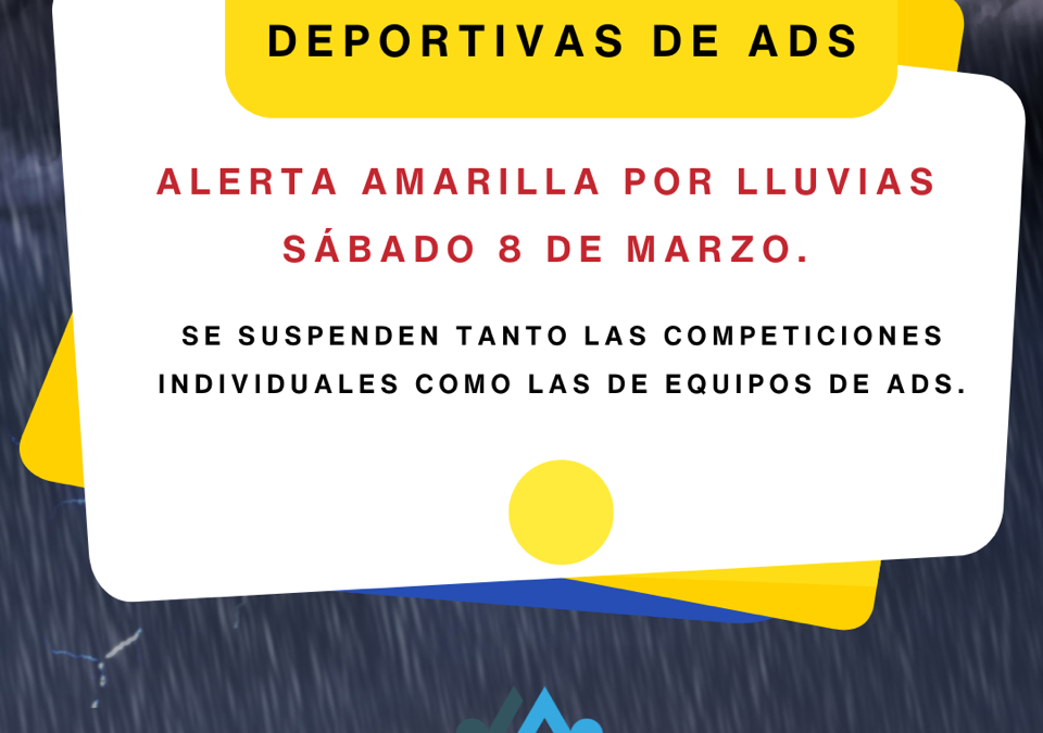 Suspendidas las actividades deportivas de ADS